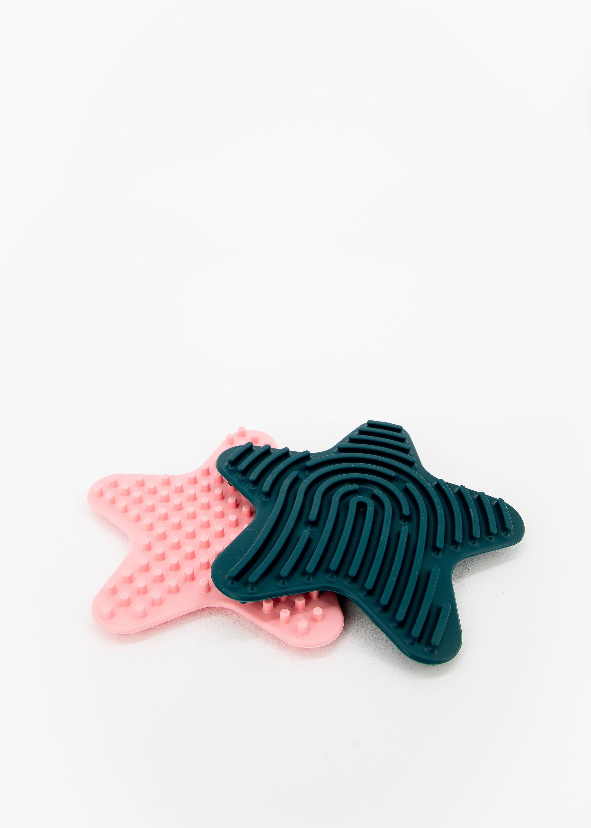 Pink and Green silicone star sensory activity board for fine motor skills