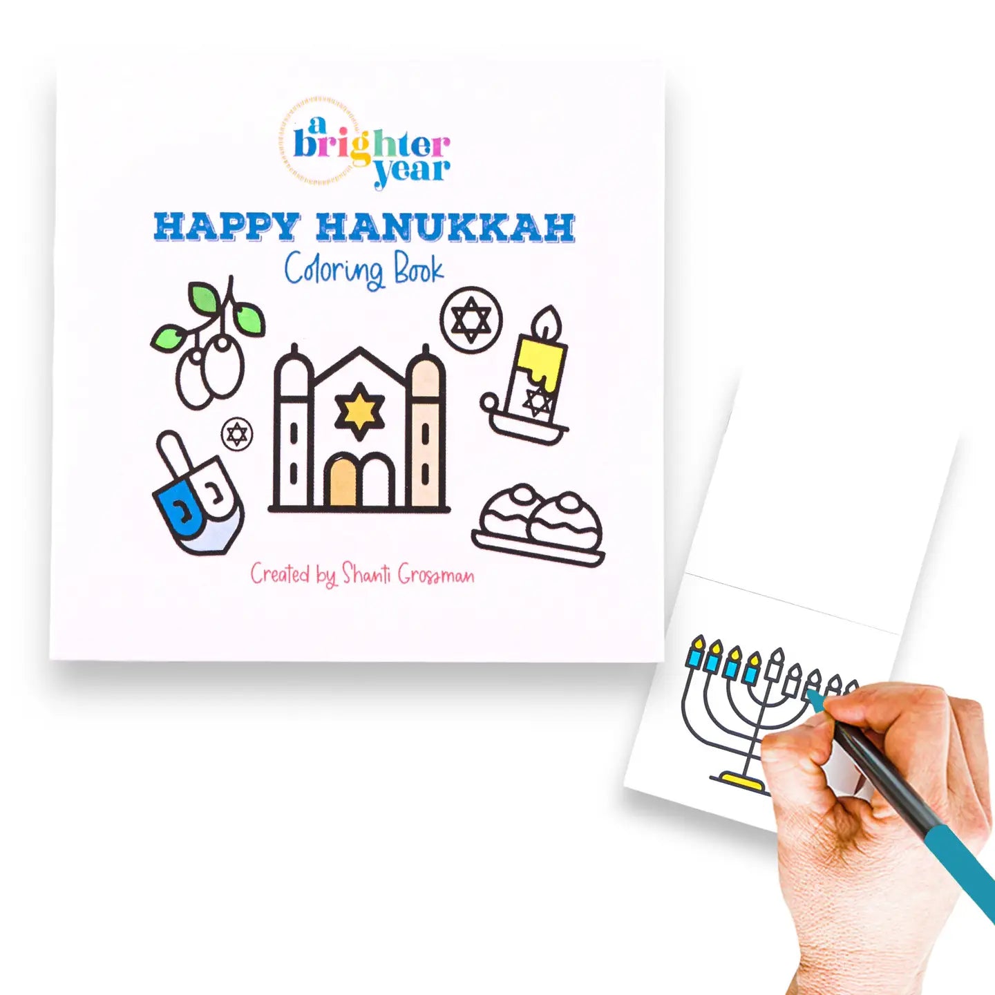 Happy Hanukkah - Mini Coloring Book